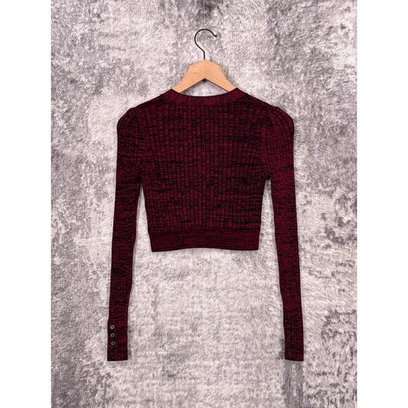 Authentic Self Portrait Cardigan Small Womens Ribbed Knit Crop Sweater Fitted - Picture 3 of 8